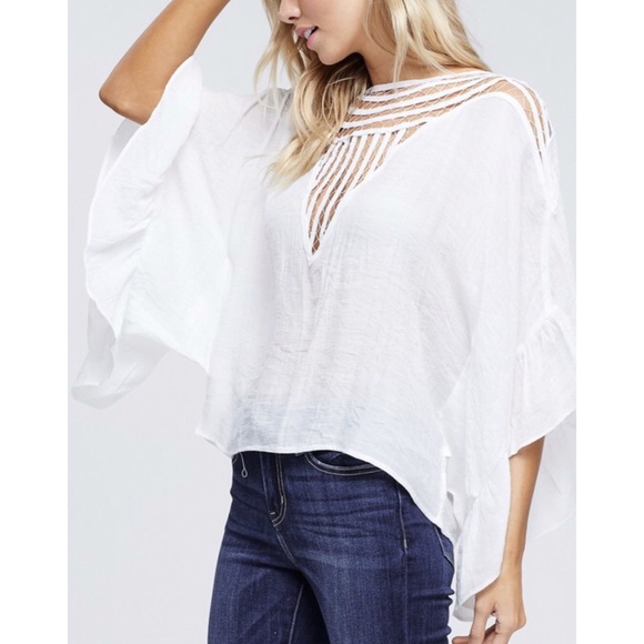 🚨White Boat Neck Top With Crisscross Open Back - Picture 4 of 7